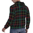 thumbnail image 3 of KLL Buffalo Plaid Dark Green Print Mens Hoodie Long Sleeve Casual Pullover Hooded Sweatshirt Fashion Drawstring Hoodies with Pocket-X-Large, 3 of 6
