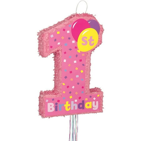 Girl 1st Birthday Pinata Pull String Walmart Com