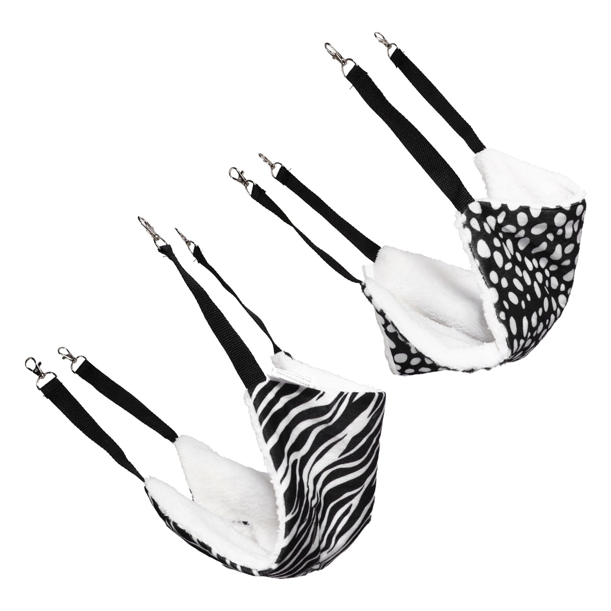 RENACLIPY 2-Pack White Cat Hanging Hammock Beds with Soft Short Plush Cushions for Comfortable Cat Resting