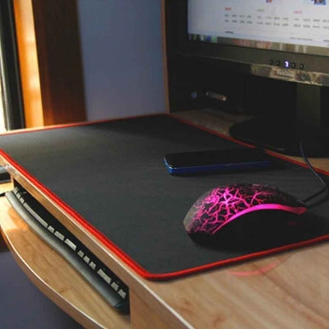 Langgg Dropshipping Non Wear Resistant Computer Notebook Soft Edge Seamed Mouse Pad Office Rubber Fabric Mat Valentines Day Gift red 300*350*3mm 1Set