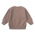 thumbnail image 6 of CPNG Kids Toddler Girl Boys Fleece Lined Sweatsuit Outfits Long Sleeve Solid Color Crew Neck Tops Sweatshirt Pants Casual Outfits Set(Brown,6-7 Years), 6 of 9