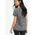 thumbnail image 2 of ellos Women's Plus Size Keyhole Tee - 38/40, Black White Print, 2 of 4