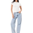 thumbnail image 3 of Women'S Basic Summer Short Sleeve Crewneck T-Shirts Y2K Cute Going Out Tops Baby Tee White S, 3 of 9