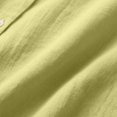 thumbnail image 4 of AKOEE Cotton Button Down Shirts for Women Long Sleeve Dressy Casual Lapel Blouses Plus Size Curved Hem Fall Tops (L, Green), 4 of 6