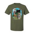 thumbnail image 2 of Eagle Bear Deer and Wolf Wildlife Americana / American Pride Men's Graphic T-Shirt, Military Green, Medium, 2 of 3