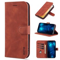 PU Leather Slim Case for iPhone 14 5G 2022 (6.1 inch), Allytech Card Slots Magnetic Closure and Stand Folio Wallet TPU Bumper Case for Apple iPhone 14, Brown