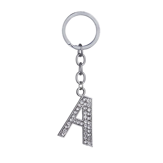 Up to 65% Off 26 Letters Key Ring Chain Unisex Keychain Fashion New Alphabet Keyring Gift Necklace Rings Earring Jewelry on Clearance