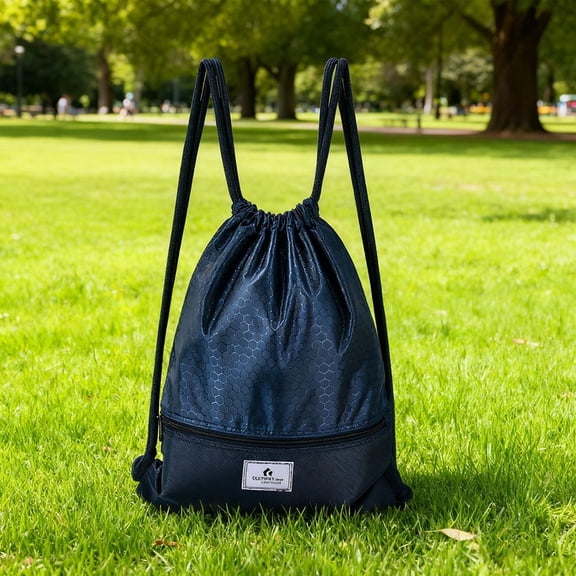 VERTEX&KAIBIN Drawstring Backpack String Bag Foldable Sports Sack with Zipper Pocket