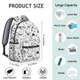 thumbnail image 6 of Black and White Mushroom Backpack for School,Cute School Bag,Schoolbag with Adjustable Shoulder Straps & Padded Back,15.3"x11"x7.1"., 6 of 6