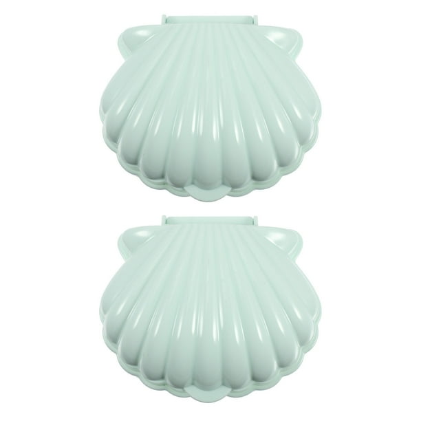 2 PCS Bandejas de jabón Forma de concha de mar Platos de jabón Platos de jabón de plástico Recipientes de jabón