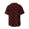 thumbnail image 2 of Fotbe Red Beautiful Lips print Short Sleeve Button Down Shirts for Men Casual Summer Beach Wrinkle Free Shirt-Medium, 2 of 7