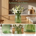 thumbnail image 3 of Unique Bargains Modern Geometric Wide Mouth Glass Flower Vase Grass Green 4.5"x4.5"x6.3", 3 of 7