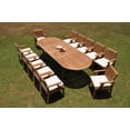 thumbnail image 4 of Grade-A Teak Dining Set: 12 Seater 13 Pc: 118" Double Extension Oval Table And 12 Lagos Arm Chairs Outdoor Patio WholesaleTeak #WMLGu, 4 of 4