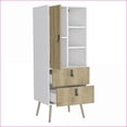 thumbnail image 7 of Dressers, Modern Tall Storage Dresser | White/Macadamia | Engineered Wood | Multicolor, 7 of 7