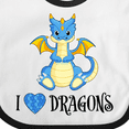 thumbnail image 4 of Inktastic I Love Dragons with Cute Blue Dragon Boys or Girls Baby Bib, 4 of 4