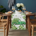 thumbnail image 2 of St. Patrick's Day Table Runner - 108 Inch Long, Kitchen Dining Table Runner Dresser Scarves, Lucky Shamrocks Green Car Country Plants Farmhouse Decor for Coffee Tables Wedding Party Banquet, 2 of 8