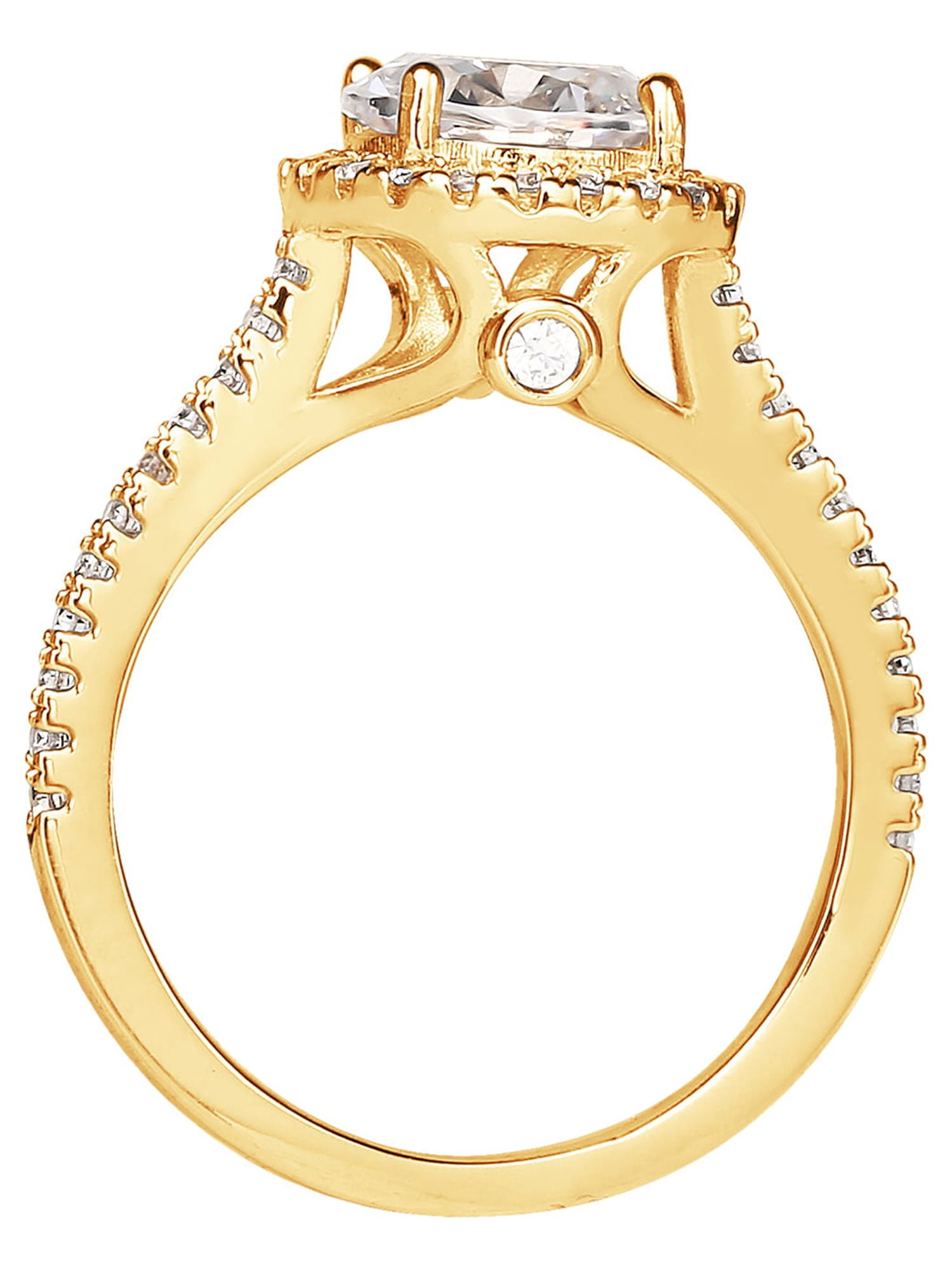 Believe by Brilliance Women's 14kt Gold Flash Plated and Cubic Zirconia Engagement Ring, Size 7