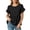 Black, variant on Womens Cotton Linen Tops Casual Ruffled Cap Sleeve Shirts Crew Neck Ruffle Hem Blouse Pleated Loose Fit Summer Tee, 2026 New Limited-time Off