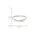 thumbnail image 4 of Solid 10k White Gold 2mm Half Round Wedding Band Size 6.5, 4 of 4