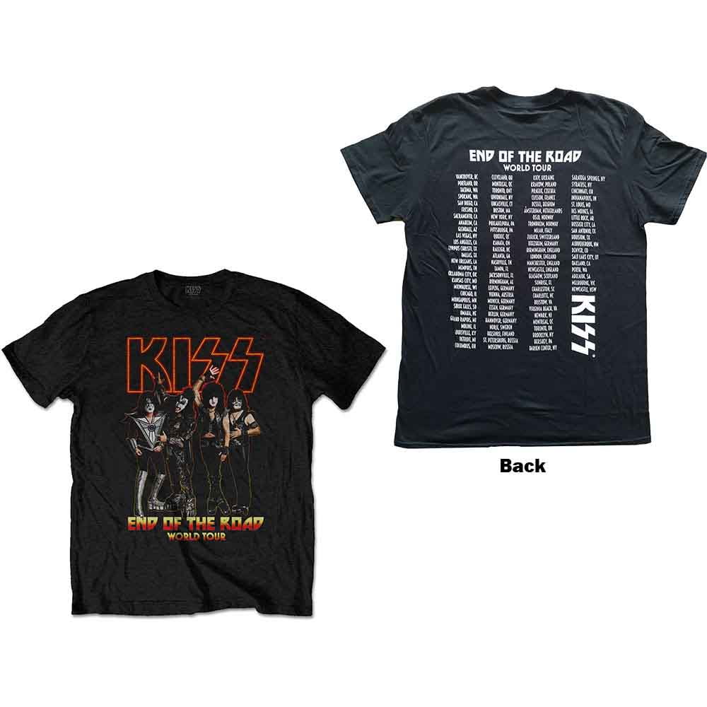 KISS Unisex T-Shirt End Of The Road Tour Orange (Back Print