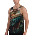 thumbnail image 2 of Gukieu Realistic Colorful Chameleon Print Men's Quick Dry Fitness Vest, Round Neck Sleeveless Fitness Bodybuilding Top-Large, 2 of 7