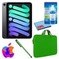 thumbnail image 1 of Paquete Apple iPad Mini 6 reacondicionado (2021, 64 GB, Wi-Fi + celular, gris espacial) (MK893LL/A) con funda verde con cremallera + kit de limpieza de pantalla, 1 of 9