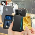 thumbnail image 3 of Dteck for iPhone 16 Pro Max Case with Card Holder, Hybrid Rubber Bumper Shockproof Magnetic Back Flip Case for iPhone 16 Pro Max Wallet Case for Women Men, Black, 3 of 6