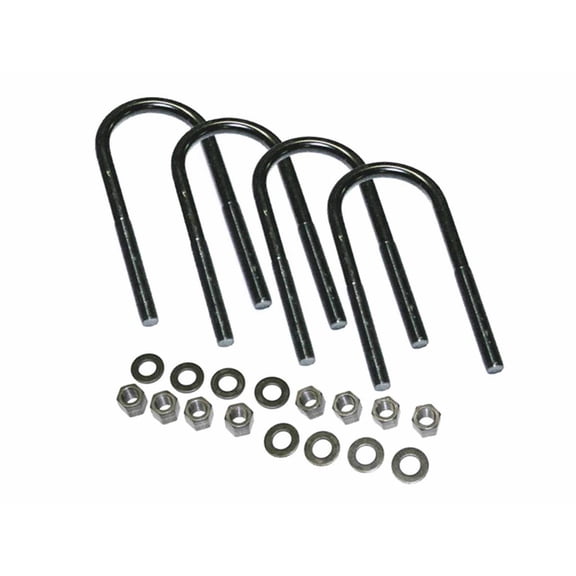 Superlift by RealTruck U-Bolt Kit | Round U-Bolts 5/8 x 3-1/8 x 8 | 11184 | 4 Pack of U-Bolts with Hardware