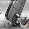 thumbnail image 2 of Dteck Rugged Case For iPhone 12 6.1" / 12 Pro 6.1" (2020) with Front Tempered Screen Protector, Shockproof Armor TPU Soft Back Protective Cover, Black, 2 of 7