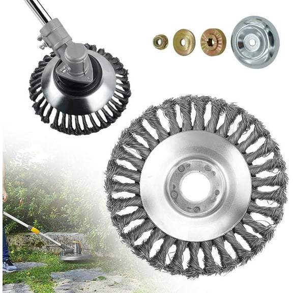 MEUDQU Unbreakable Wired Trimmer Blade, Indestructible Steel Wire Brush Cutter Weeding Trimmer Lawn Mower Blade Head, 6 Inch Metal Weed Wacker Blade for Moss Grass Paving Stone Pavement Driveway