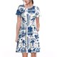 thumbnail image 1 of Easygdp Skiing Enthusiast para Vestido Transpirable de Mujer, Vestido Suelto de Manga Corta con Pliegues y Bolsillos para el Verano, 1 of 6