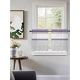 thumbnail image 3 of Purple Grey Tier Curtains 36 Inch Length,Sheer Curtains for Bedroom Living Room Window Chic Garden Floral Stripe Aesthetic Flower Small Half Window Kitchen Curtains & Drapes 27.5"x36" 2 Panels, 3 of 6