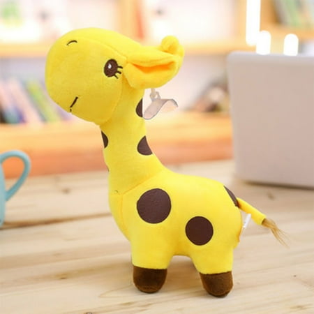 

KUNPENG 25cm Cute Giraffe Plush Toy Pendant Soft Deer Stuffed Cartoon Animals Doll Baby Kids Toys Christmas Birthday Colorful Gifts Yellow