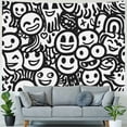 thumbnail image 4 of JRXY Smiling Faces Pattern Tapestry - High-Quality Short Plush, Lightweight and Odorless Painting, 4 of 6