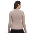 thumbnail image 2 of Cavardi Casual Women's High Neck Ribbed Top – Beige | Free Size, 2 of 2