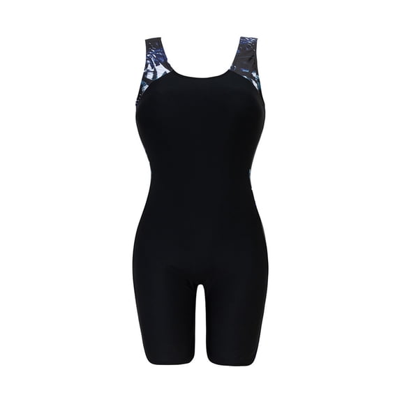 ZQUUVOU Women's Athletic One Piece Swimsuit Tummy Control Boyshorts Rash Guard Sleeveless Slimming Surfing Swimwear Black