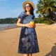 thumbnail image 4 of Easygdp Black And Blue Lightning Dragon para Vestido Transpirable de Mujer, Vestido Suelto de Manga Corta con Pliegues y Bolsillos para el Verano, 4 of 6