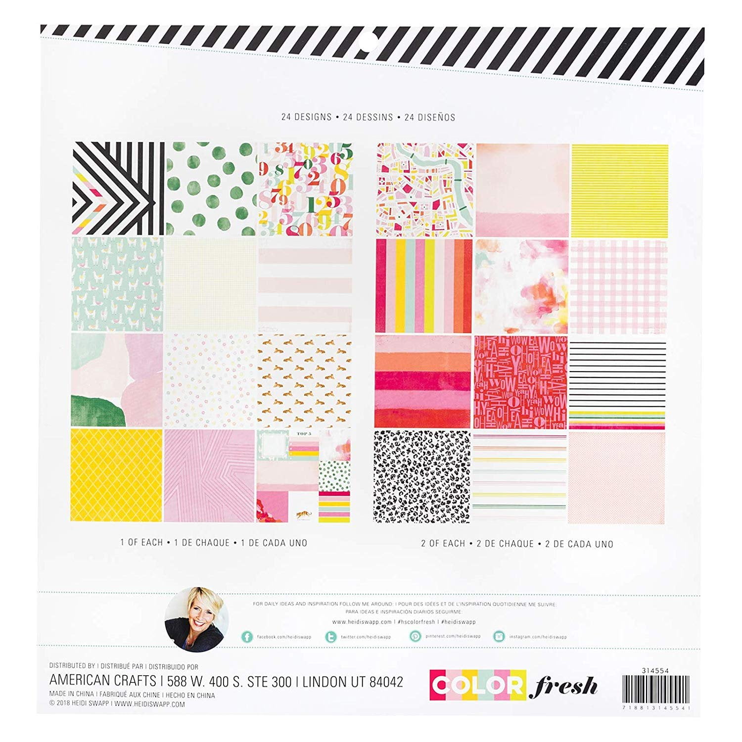Multi Heidi Swapp 314554 Paper Pad Color Fresh-12 x 12-36 Sheets 