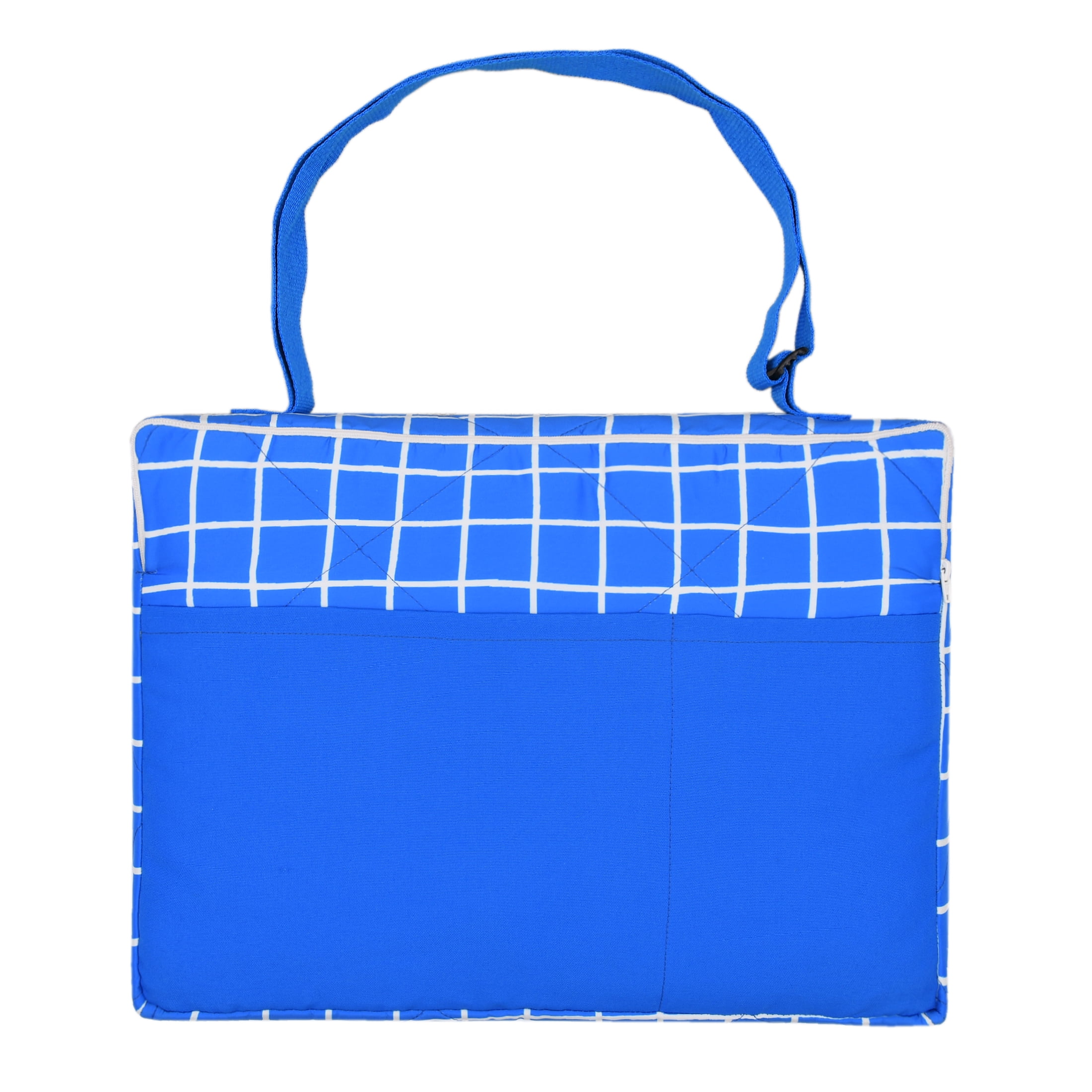Mainstays Beach Blanket, Sand and Water Resistant, 79" x 59", Blue Grid