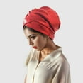 thumbnail image 4 of UTSJKR Women's Turban Cozy Cotton Lined Turban Hats Indian Turbans Metallic Hats Head Wraps African Cap for Women Red, 4 of 4