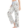 thumbnail image 2 of FREEAMG Womens Foal Comfy Drawstring Lounge Pajama Pants High-Waist Wide Leg Sleepwear Bottom, 2 of 6