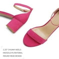 thumbnail image 3 of Pennysue Women's Chunky Low Heels Sandals Hot Pink Ankle Strap Wedding Shoes 10M, 3 of 7