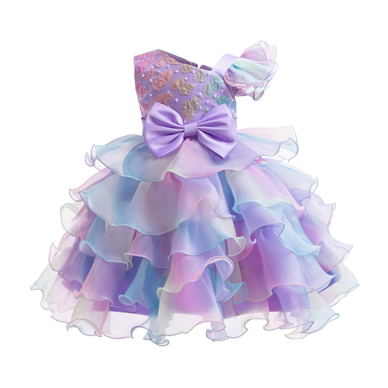 one shoulder rainbow dress Rainbow One Shoulder Fan Sleeve Dress