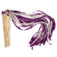 thumbnail image 1 of Unique Bargains Lace Silk Ribbon Fairy Sticks Wands for Wedding Party, Purple/Light Orange 25 Pack, 1 of 5