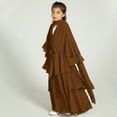thumbnail image 5 of IDOPIP Kids Girls Muslim Chiffon Abaya Open Front Cardigan Modest Dress with Hijab Middle East Arabian Robe, 5 of 7