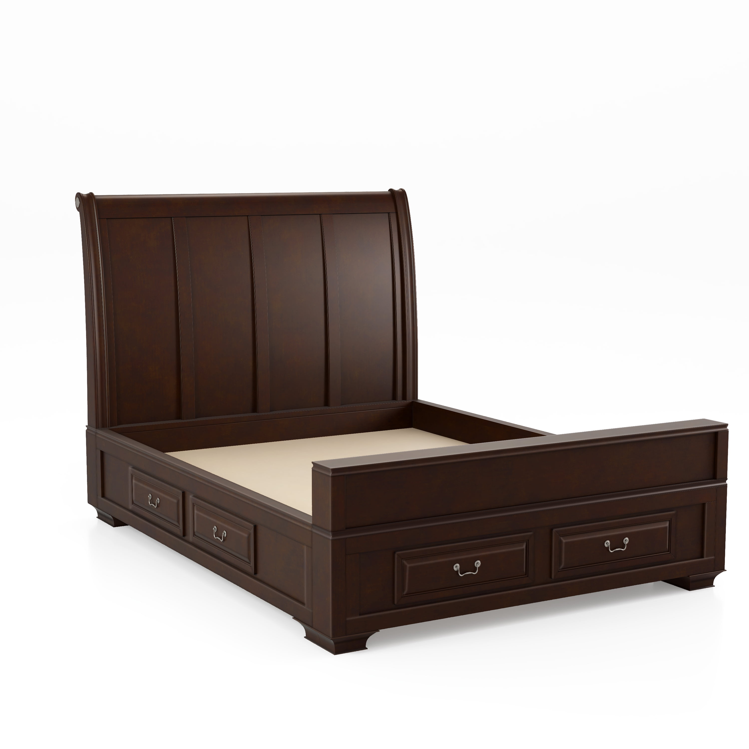 Furniture of America Damien Platform Bed, Eastern King, Brown Cherry