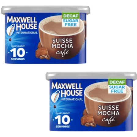 Maxwell House Decaf Suisse Mocha Instant Coffee, 4 oz, 2 Pack