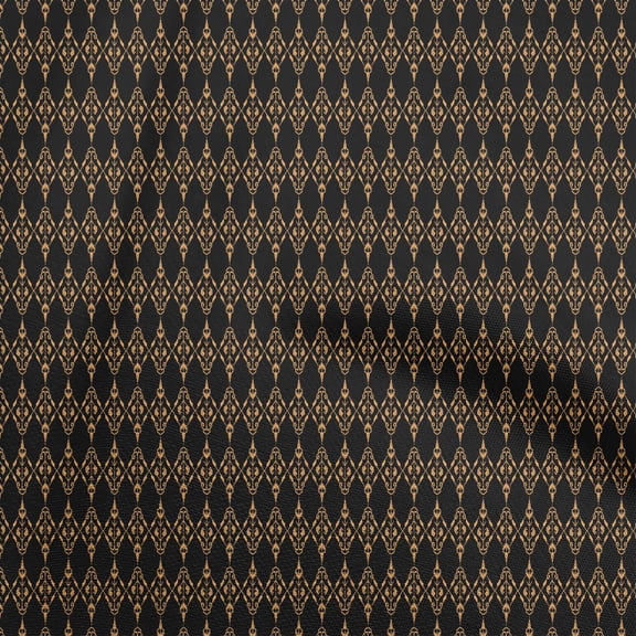 oneOone Polyester Lycra Black Fabric Asian Ikat Sewing Craft Projects Fabric Prints By Yard 56 Inch Wide