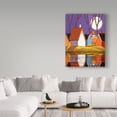 thumbnail image 3 of Trademark Fine Art 'Purple Sky And Stars Cottages' Canvas Art by Cathy Horvath-Buchanan, 3 of 3