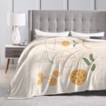 thumbnail image 4 of DouZhe Ultra-Soft Micro Fleece Lightweight Flannel Bed Blanket, Simple Cherries Flower Leaves Print Cozy Warm Throw Blankets, 80"x60", 4 of 7